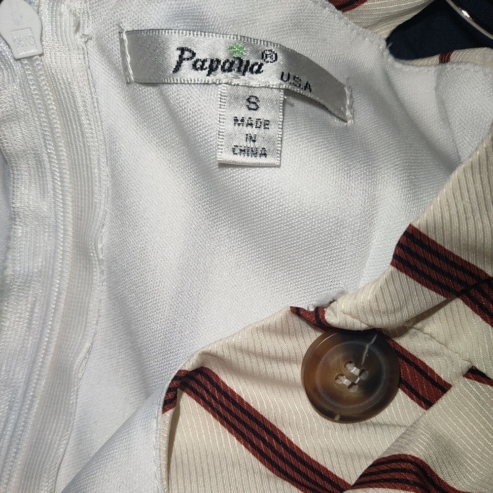 Papaya maxi dress with vertical brown lines size S - Picture 4 of 9